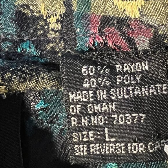 Mens Cosi VTG Casual Button SS Shirt L Colorful Retro Geometric Grunge - Picture 5 of 8